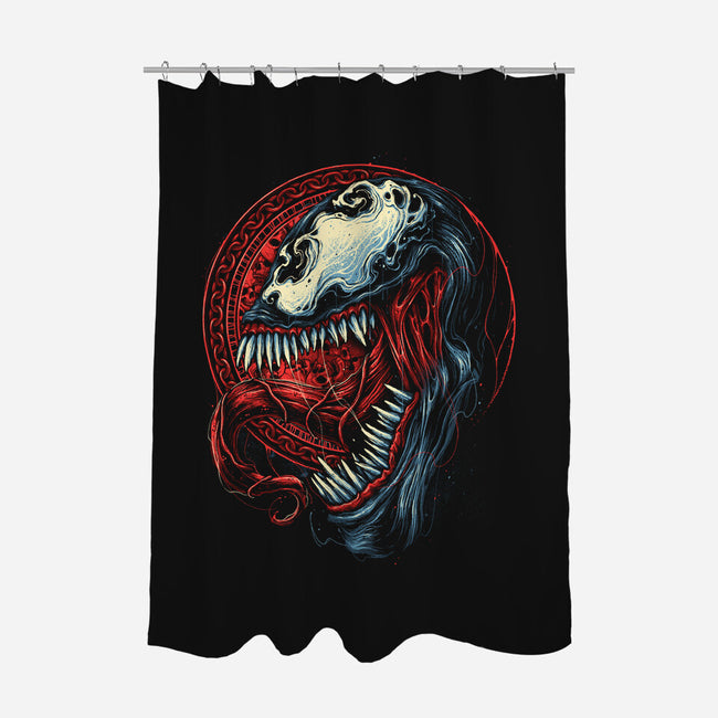 Emblem Of Violence-none polyester shower curtain-glitchygorilla
