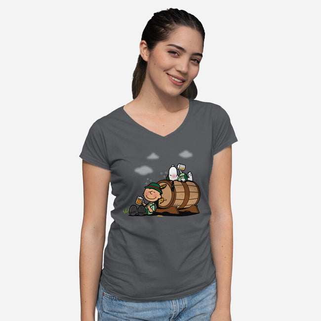 Oktoberfest Nuts-womens v-neck tee-Boggs Nicolas