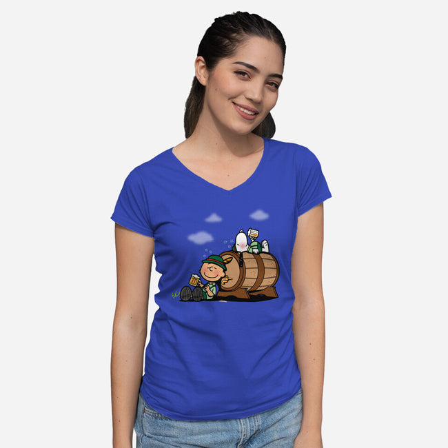 Oktoberfest Nuts-womens v-neck tee-Boggs Nicolas