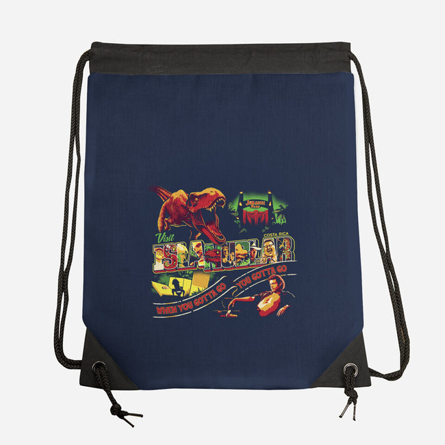 Visit Isla Nublar-none drawstring bag-goodidearyan
