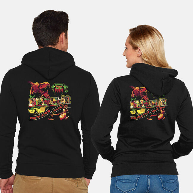 Visit Isla Nublar-unisex zip-up sweatshirt-goodidearyan