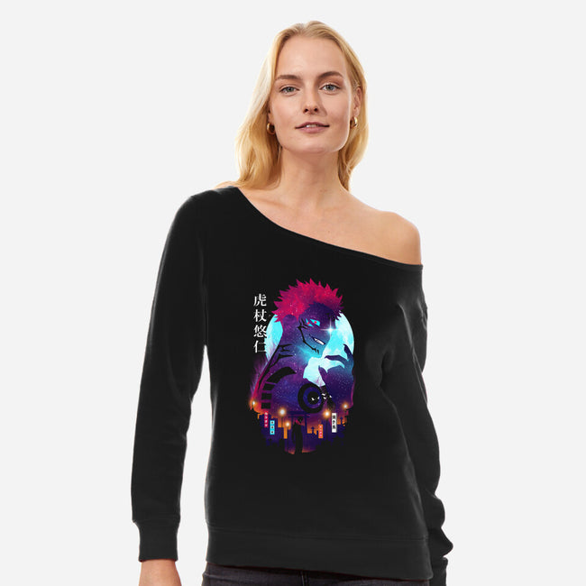 Yuji Landscape-womens off shoulder sweatshirt-dandingeroz