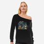 Halloween Forest-womens off shoulder sweatshirt-tobefonseca