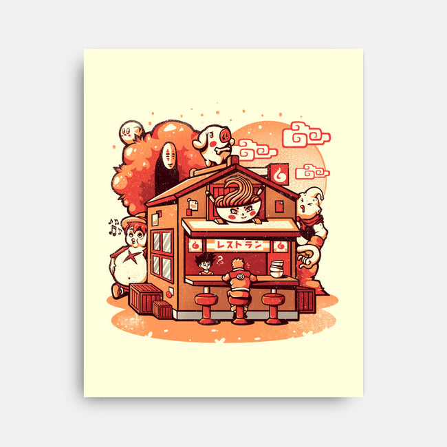 Anime Ramen Shop-none stretched canvas-eduely