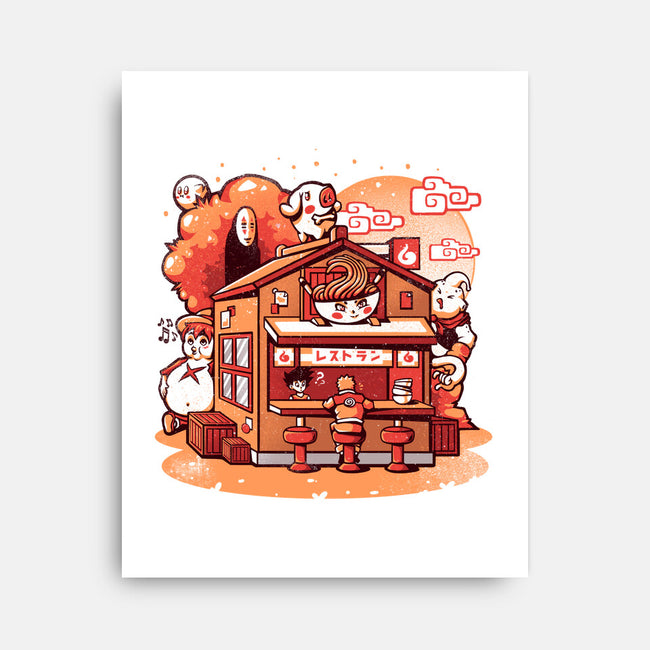 Anime Ramen Shop-none stretched canvas-eduely
