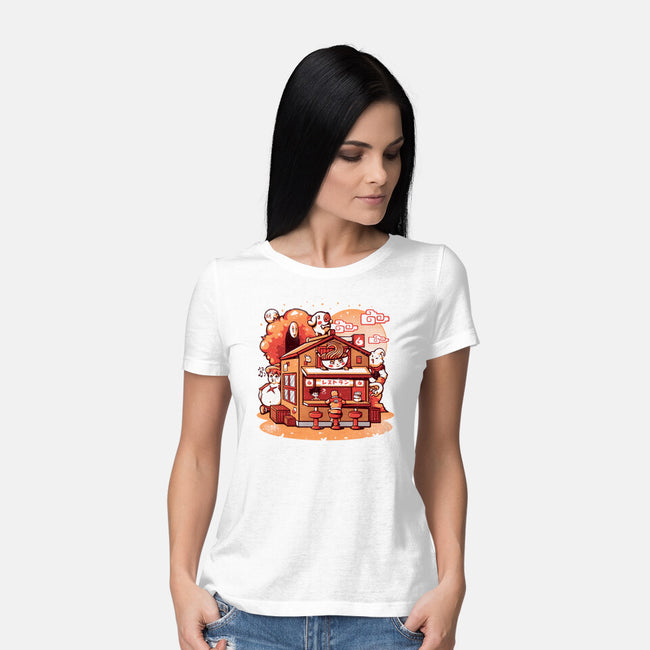 Anime Ramen Shop-womens basic tee-eduely