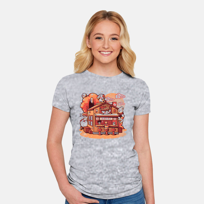 Anime Ramen Shop-womens fitted tee-eduely