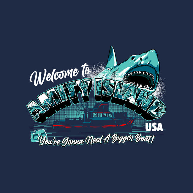 Welcome To Amity Island-womens v-neck tee-goodidearyan