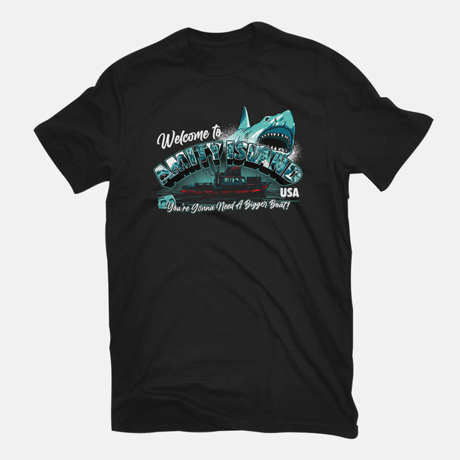 Welcome To Amity Island-youth basic tee-goodidearyan