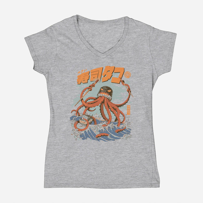 The Tako Sushi-womens v-neck tee-ilustrata