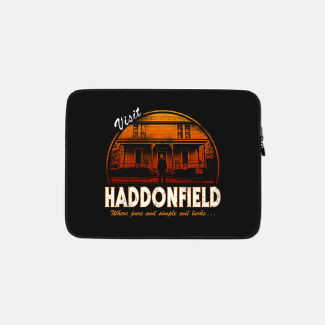 Visit Haddonfield-none zippered laptop sleeve-Apgar Arts