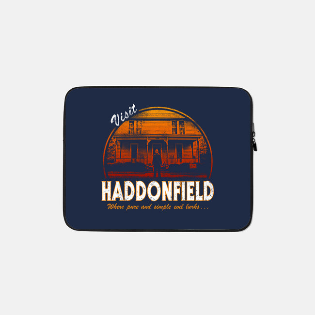 Visit Haddonfield-none zippered laptop sleeve-Apgar Arts