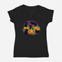 Hello Cat Halloween-womens v-neck tee-tobefonseca