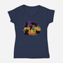 Hello Cat Halloween-womens v-neck tee-tobefonseca