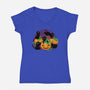 Hello Cat Halloween-womens v-neck tee-tobefonseca