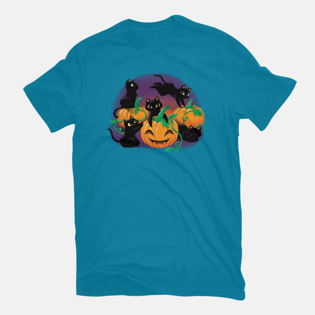 Hello Cat Halloween-womens basic tee-tobefonseca