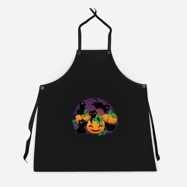 Hello Cat Halloween-unisex kitchen apron-tobefonseca