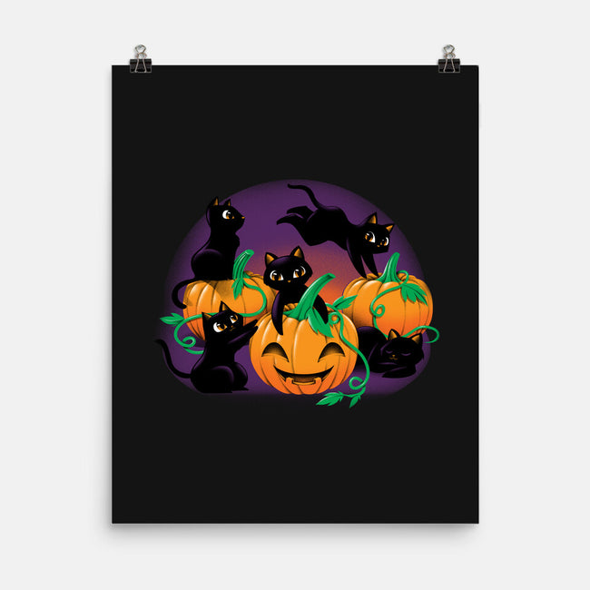 Hello Cat Halloween-none matte poster-tobefonseca