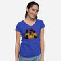 Hello Cat Halloween-womens v-neck tee-tobefonseca