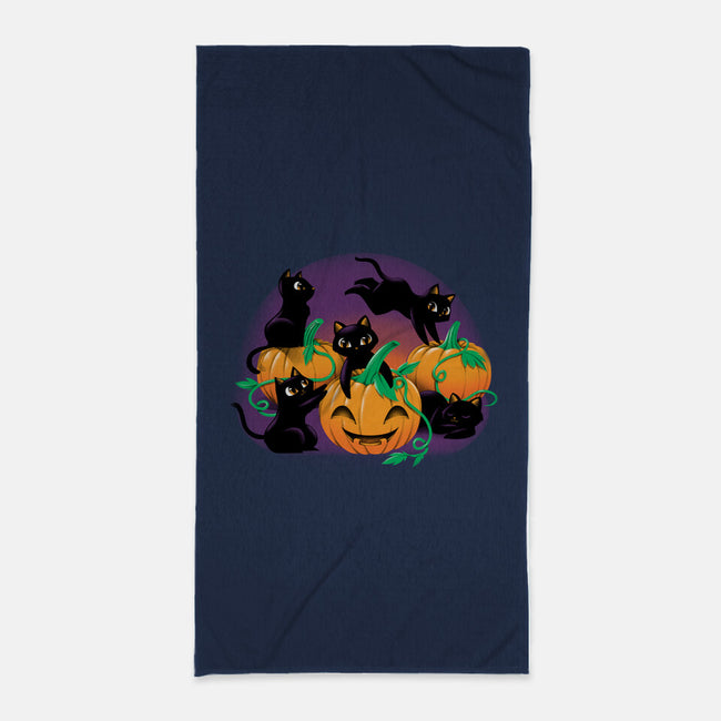 Hello Cat Halloween-none beach towel-tobefonseca