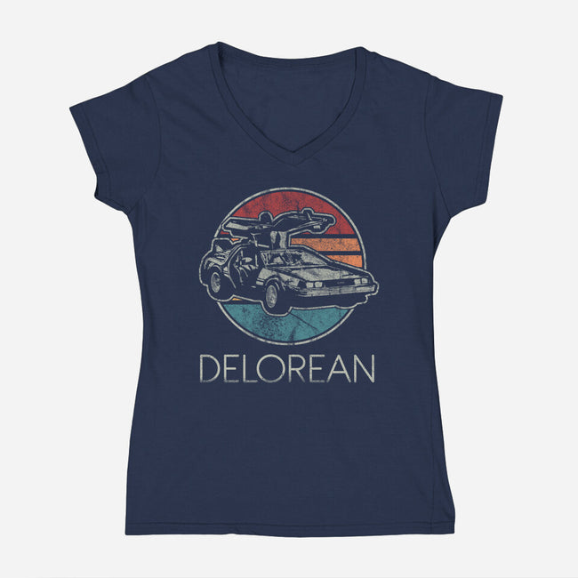 Vintage Time Machine-womens v-neck tee-fanfreak1