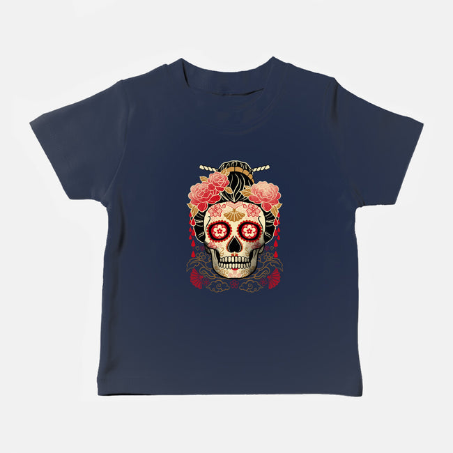 Geisha Calavera-baby basic tee-NemiMakeit