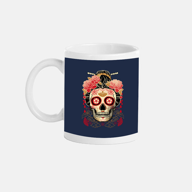 Geisha Calavera-none glossy mug-NemiMakeit