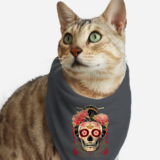 Geisha Calavera-cat bandana pet collar-NemiMakeit