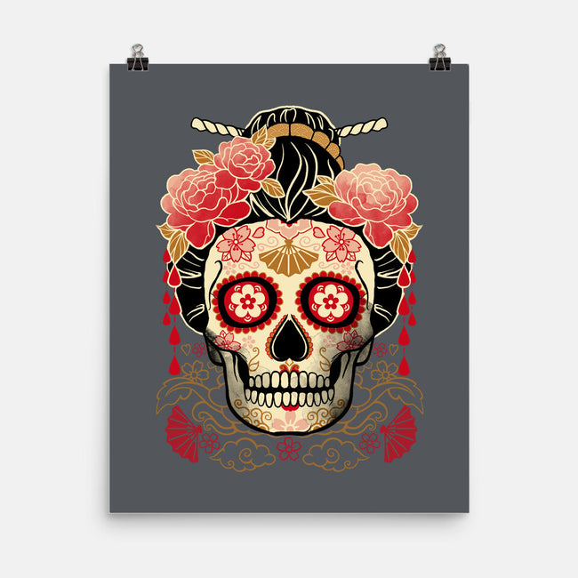 Geisha Calavera-none matte poster-NemiMakeit