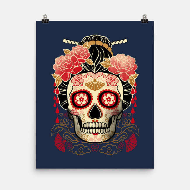 Geisha Calavera-none matte poster-NemiMakeit