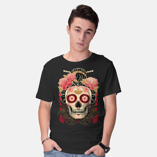 Geisha Calavera-mens basic tee-NemiMakeit