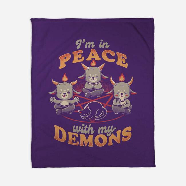 In Peace With My Demons-none fleece blanket-eduely