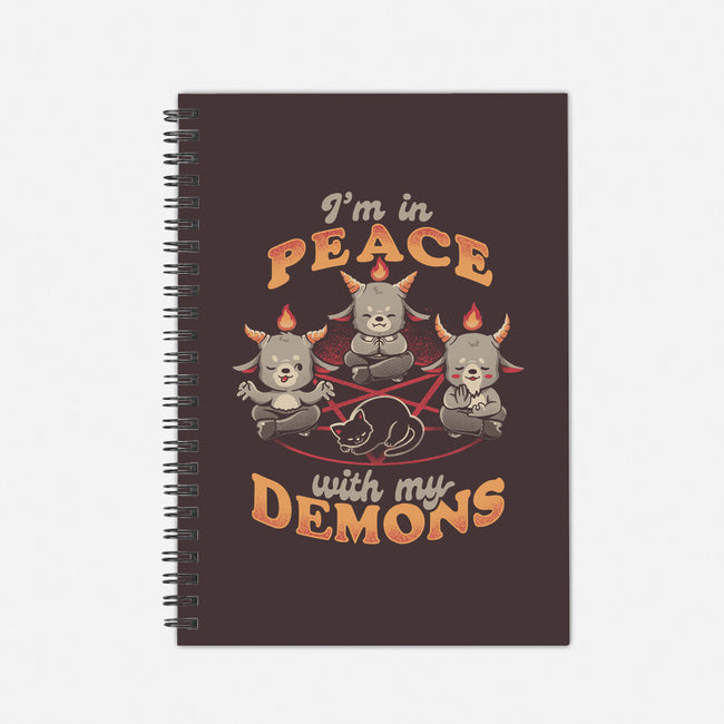 In Peace With My Demons-none dot grid notebook-eduely