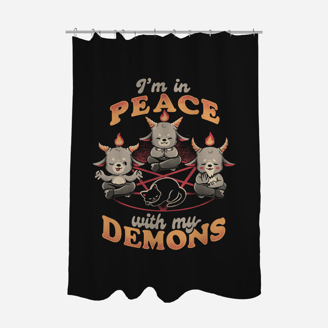 In Peace With My Demons-none polyester shower curtain-eduely