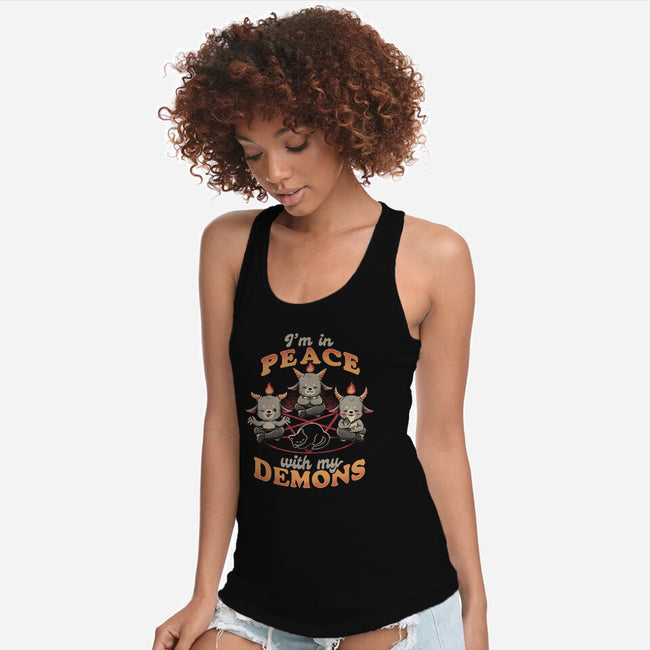 In Peace With My Demons-womens racerback tank-eduely