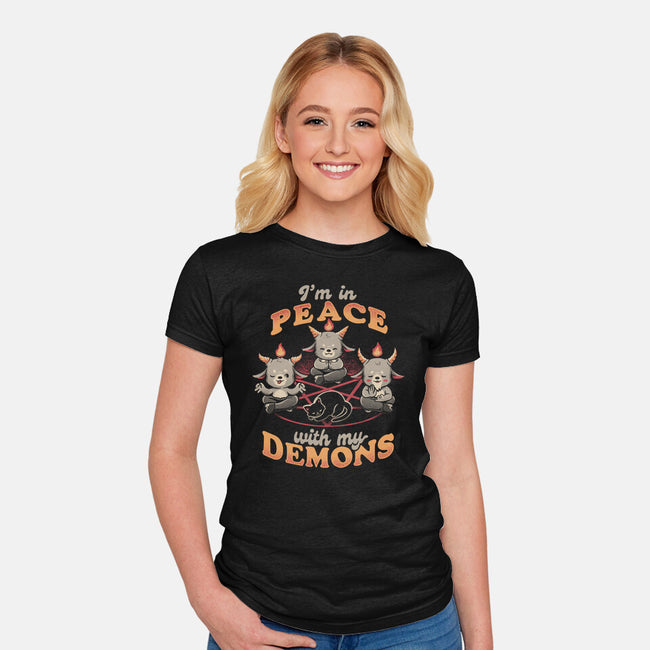 In Peace With My Demons-womens fitted tee-eduely