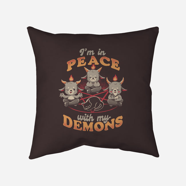 In Peace With My Demons-none removable cover w insert throw pillow-eduely