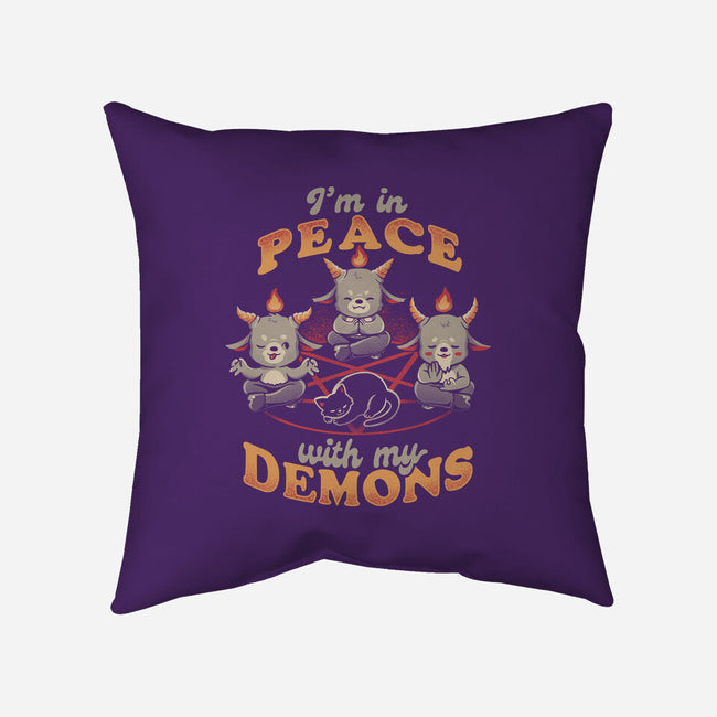 In Peace With My Demons-none removable cover w insert throw pillow-eduely