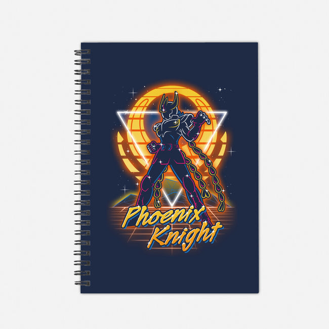 Retro Phoenix Knight-none dot grid notebook-Olipop