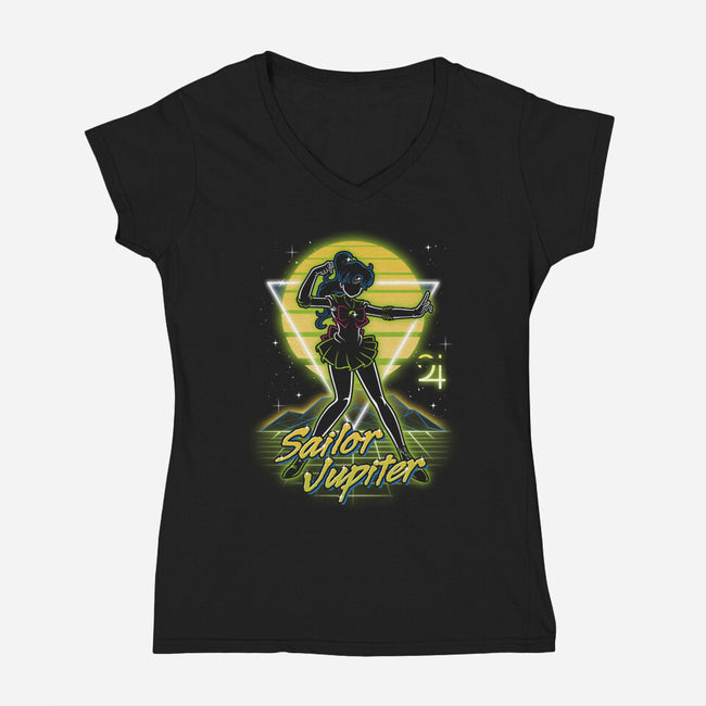 Retro Jupiter Guardian-womens v-neck tee-Olipop