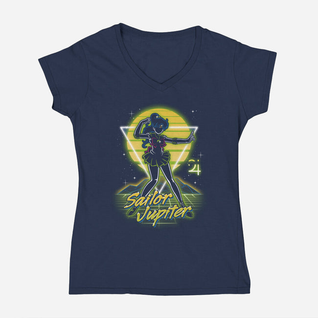 Retro Jupiter Guardian-womens v-neck tee-Olipop