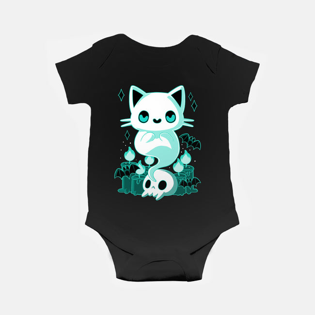 Ghost Cat-baby basic onesie-xMorfina