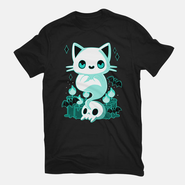 Ghost Cat-womens basic tee-xMorfina