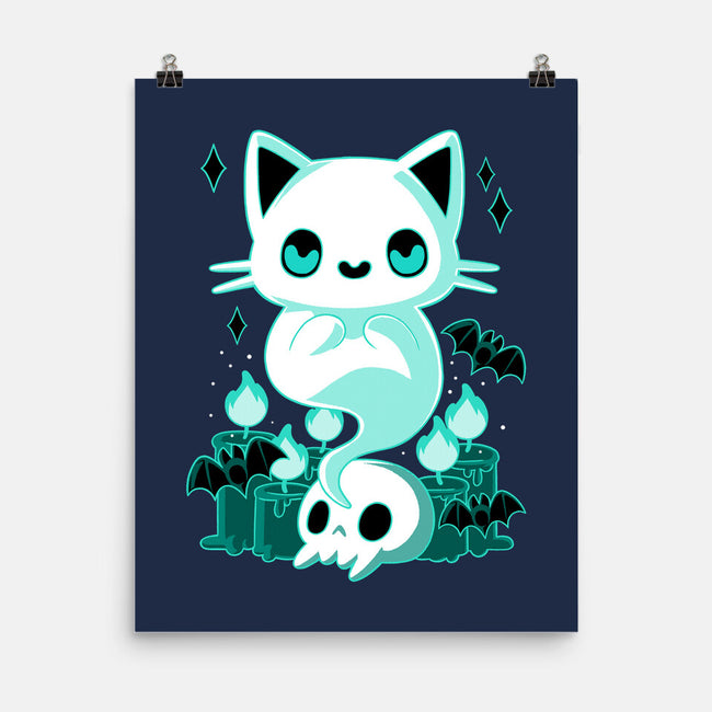 Ghost Cat-none matte poster-xMorfina