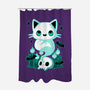 Ghost Cat-none polyester shower curtain-xMorfina