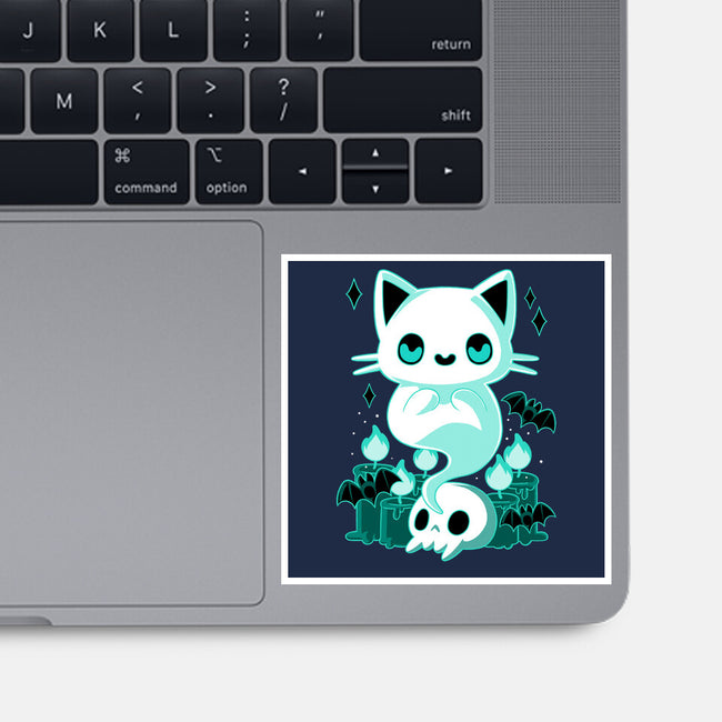 Ghost Cat-none glossy sticker-xMorfina