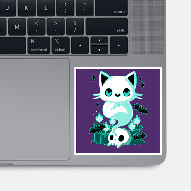 Ghost Cat-none glossy sticker-xMorfina