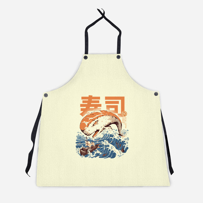 Moby Sushi-unisex kitchen apron-ilustrata