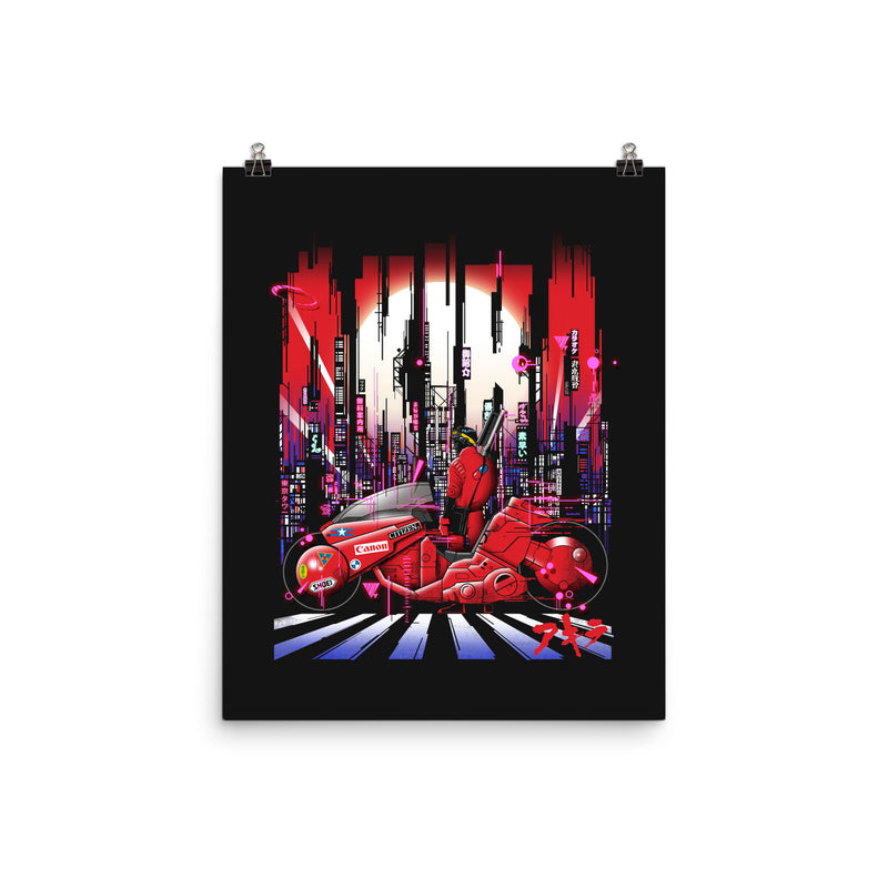 Neon Akira-none matte poster-silentOp by TeeFury