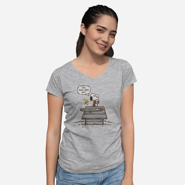 Tea. Earl Grey. Hot.-womens v-neck tee-kg07